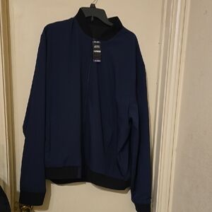 NWT Express Light Weight Blue Bomber Jacket with Zipper Closure